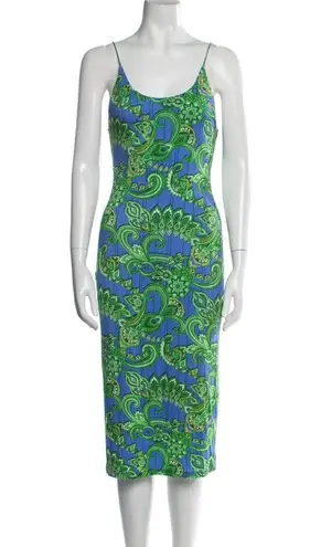 Alice + Olivia 💕💕 Delora Spaghetti Strap Midi Dress Spring Paisley Print 2 NWT