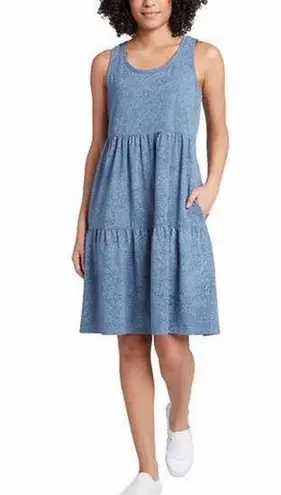 Frye  Tiered Dress Faded Bandana Blue Sleeveless Scoop Neck Women’s Size Medium M