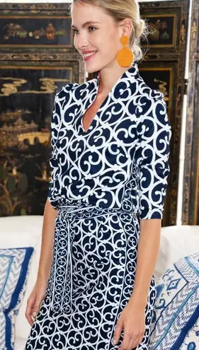 GRETCHEN SCOTT Heavens Gates In So Sexy It Hurts Jersey Dress Sz Large NWT Blue