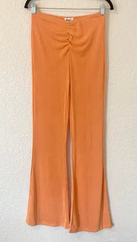 Princess Polly NWT  True Heart Slinky Knit Ruched Flare Pants in Orange Size 6