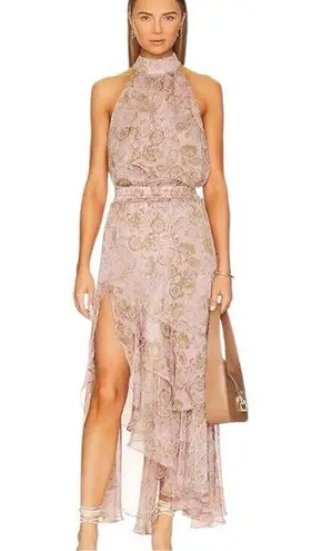 MISA Los Angeles Seva Rose Paisley Asymmetrical Skirt and Halter Top