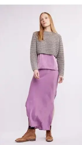 Self Contrast Emersyn Cropped Sweater S Grey Gray