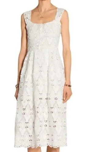 Maje Randy Dress Midi Sleeveless Lace Romantic Bridal Engagement Resort White S