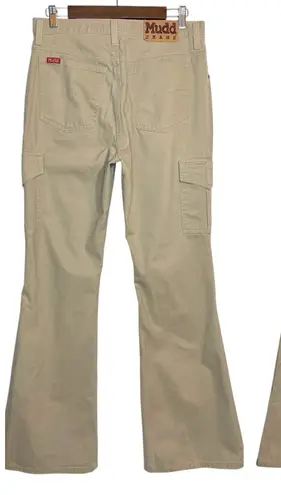 Mudd Vintage Y2K 90s Super Flare Bell Bottom Khaki Cargo Pants Size 13