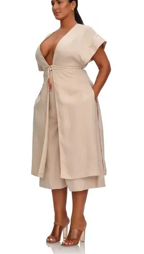 Andrea Iyamah MOS LINEN JACKET- CHALK. MSRP $257