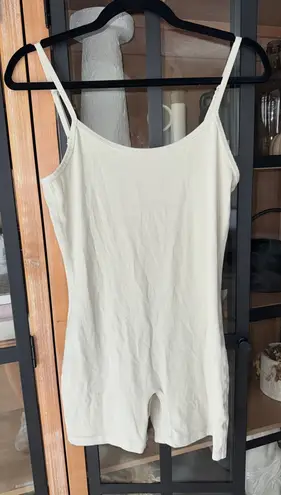 Aritzia  TNA Golden butter essential Divinity 5" Romper scoop onesie ecru greige - Image 1