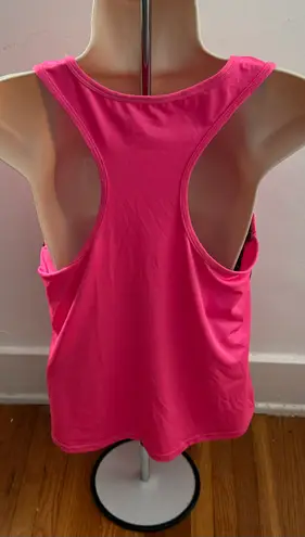 Beverly Hills Polo Club Pink Athletic Tank Top with Black Mesh Detailing, size L