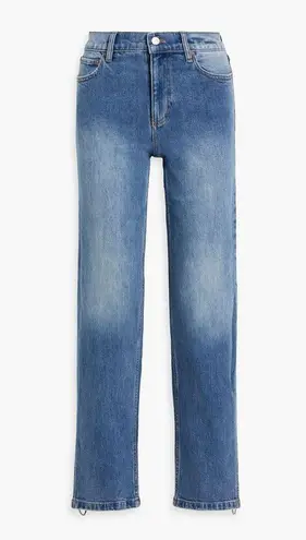 Alice + Olivia  Gayle Crystal-Embellished Low-Rise Straight-Leg Jeans