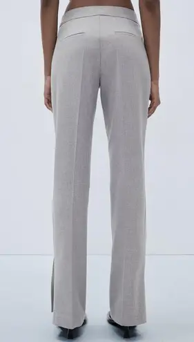 ZARA NWT  SLIT HEM CIGARETTE PANTS in gray. Size Medium