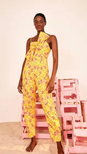 Farm Rio Banana Sunshine Bow Top Jumpsuit In Multi
