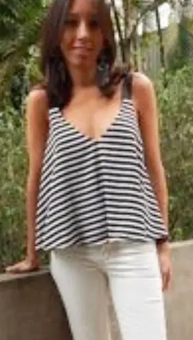 ZARA Black & White Striped Tank Top