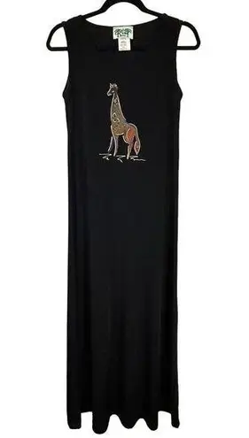 Vintage Black CoConut Bay Giraffe Maxi Dress
