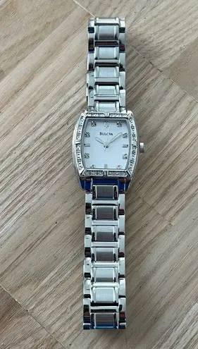 Bulova Diamond Highbridge Luxury Ladies Watch White Dial Stainless Bracelet