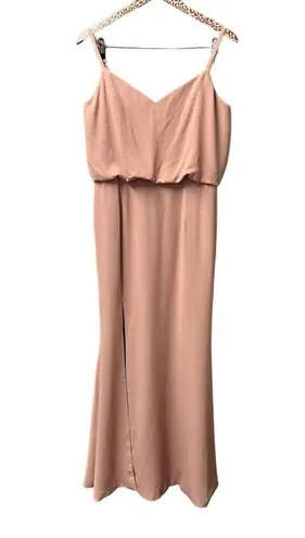 Dress the Population  Gracelyn High Waist Maxi Dress Gown Blush Pink Large L