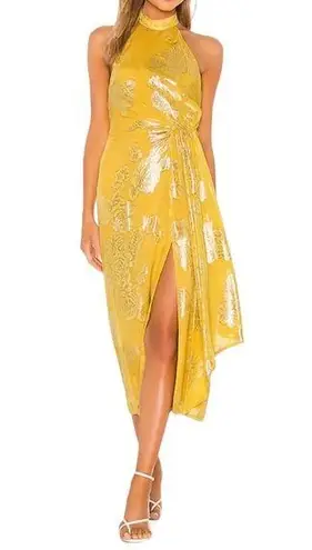 House of Harlow 1960 + REVOLVE Monika Halter Midi Dress in Mustard Gold Size XS Yellow
