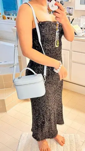 Bloomingdales Vanity bag with faux pearl charm