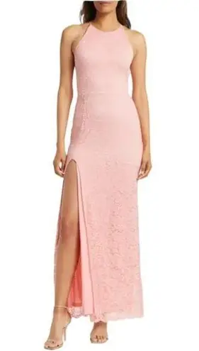 Love by Design NWT Love X Design Classic Pink Vesta Stretch Lace Maxi Dress