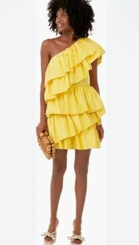 Tuckernuck Hyacinth House Yellow Ruffle Sofie Mini Dress Size XL new with tags