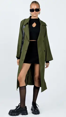 Princess Polly MEIKO TRENCH COAT KHAKI