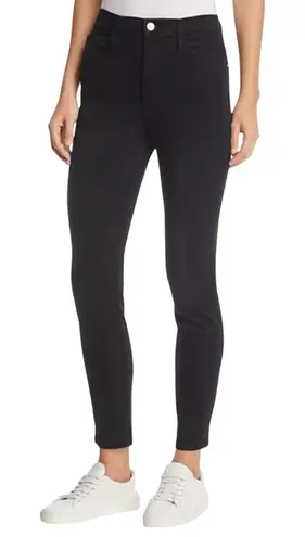 Frame Ali High Rise Cigarette Jeans in Noir, Size 24
