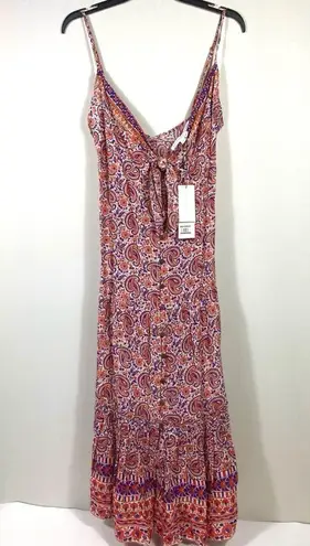 Veronica Beard Paisley Midi Abilene Summer Dress Flowy Watermelon Blue S NWT