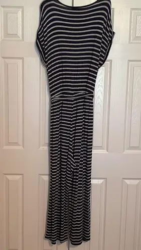 Allison Brittney Wide Leg Jumpsuit - Navy and Gray Striped Women’s Size XL