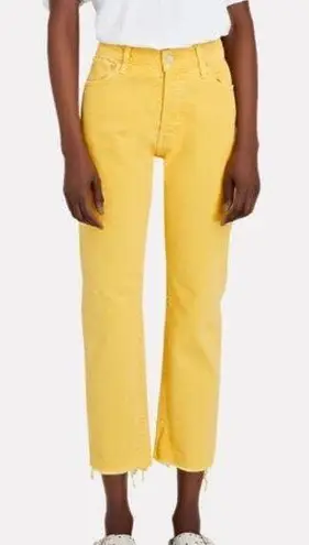 Mother Superior Jeans The Scrapper Cuff Ankle Fray in Golden Yellow Size 24
