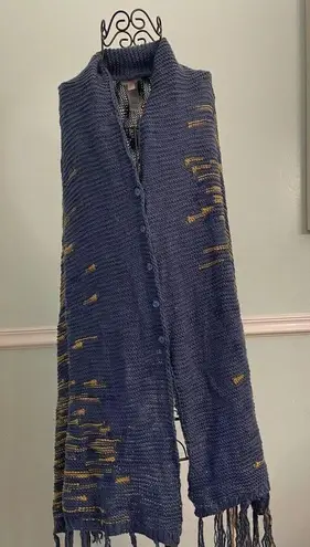 LuLaRoe  Mimi Crochet Sweater Shawl Poncho Scarf Wrap Knit Blue One Size - Image 1