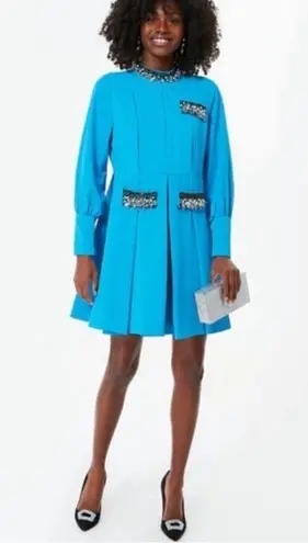 Tuckernuck Hoyt Crystal Embellished Dress Bright Blue Size Small NEW