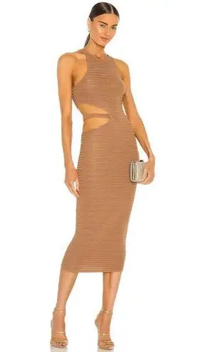 Michael Costello  x REVOLVE Athena Midi Dress in Mushroom