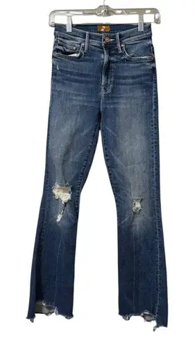 MOTHER Denim The Insider Crop Step Chew Jeans in Dancing on Coals (size 23) Blue