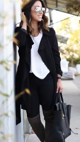 Neiman Marcus PATRIZIA LUCA NWT Trench Coat Women’s M Swing Jacket Black Y2K Goth Cyberpunk