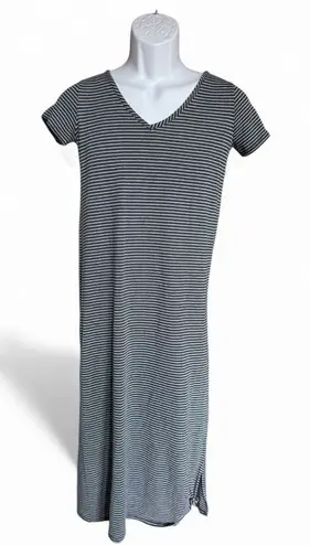 Olivia Rae Womens Thin Pinstripe V Neck Maxi Shirt Dress - Sz S