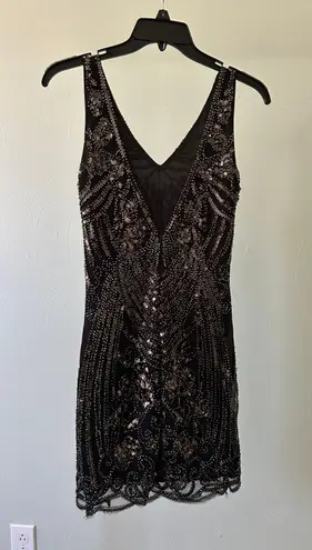 GB Black Sequin Homecoming Dress