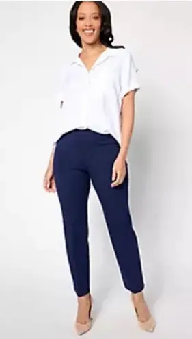 Susan Graver GRAVER Petite Status Stretch Straight Leg Ankle Pants Size 10