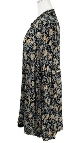 Hem & Thread Black Paisley Boho Long Sleeve Dress Size L