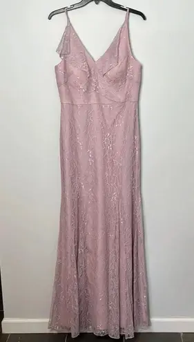 Jenny Yoo Lace Ruffle Maxi Bridesmaid Dress