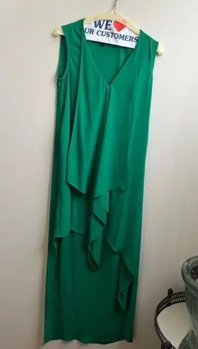 BCBGMAXAZRIA  Tara Kelly Green Dress hi-low ruffled XXS