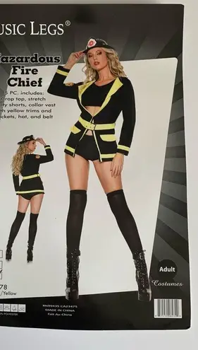 Music Legs Hazardous Fire Chief Adult Women’s Sexy Halloween Costume M/L Size M