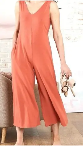 AnyBody. Any Body Modal Blend Orange Wide Leg Jumpsuit Romper Plus 2X Size XXL