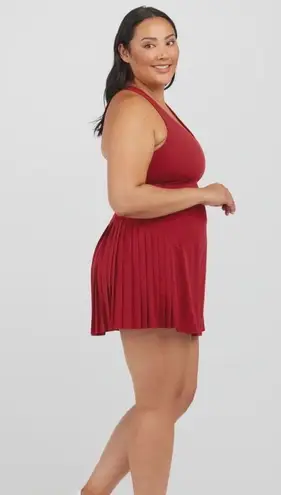 Spanx NWOT • get moving pleated skirt in rich red sz XS