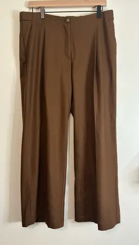 J. Jill Brown Wide Leg Pants Size 12 Rayon Blend Pull