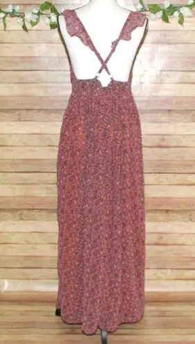 Dear John Elia Sleeveless Maxi Dress Size M Adjustable Straps V-Neck Lined Ruffle
