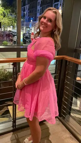 TCEC Pink Puff Sleeve Dress