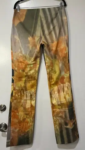 Elliss Orange Sunflower Jeans Print Multi Graphic Size Large NWT Organic Cotton