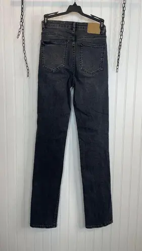 ZARA NWOT  Black High Rise The Skinny Slit Hem Jeans Womens Size 2