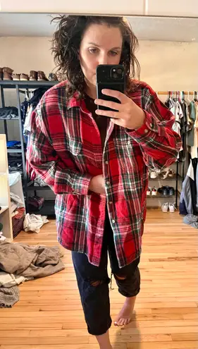 Flannel Shirt Red Size XL