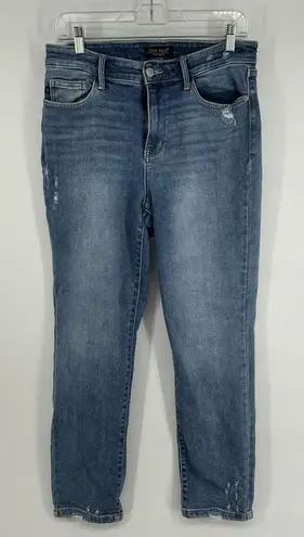 Judy Blue Slim Fit Tapered Jeans Medium Wash Size 29 Distressed