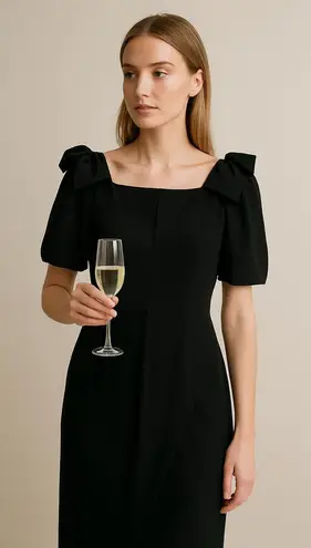 Vintage Union Made semi formal lbd Morton Myles for the Warrens black dress Size 10