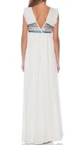 Tularosa  embellished beaded stella off white sleeveless maxi dress wedding guest